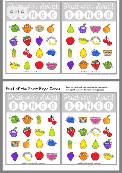 fruit of the spirit bingo